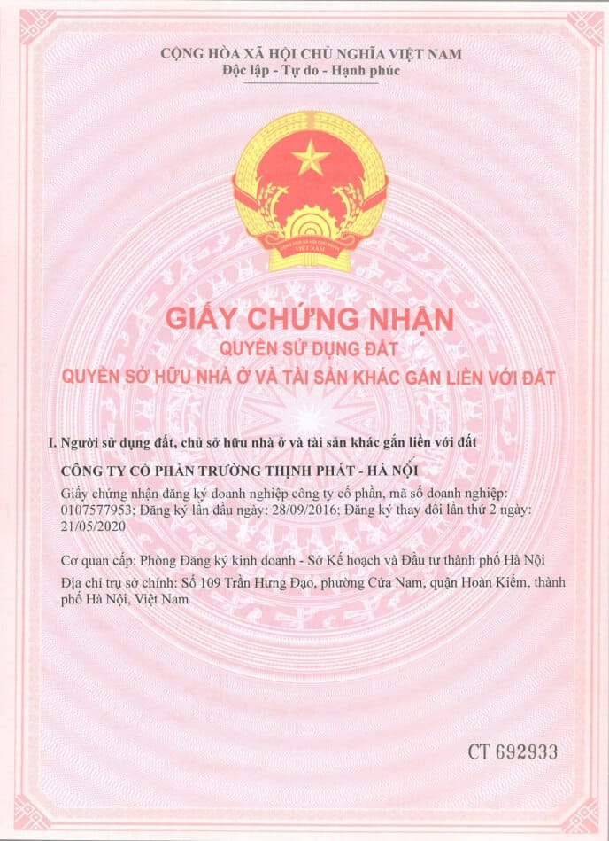 Pháp lý sổ đỏ Khang Phát Diamond Central Từ Sơn Bắc Ninh