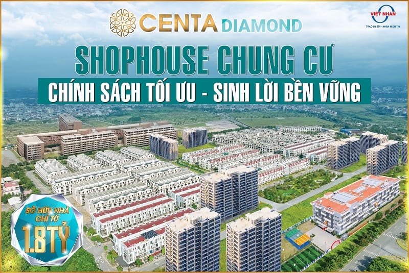 Phối cảnh shophouse liền kề Centa Diamond Vsip Từ Sơn Bắc Ninh