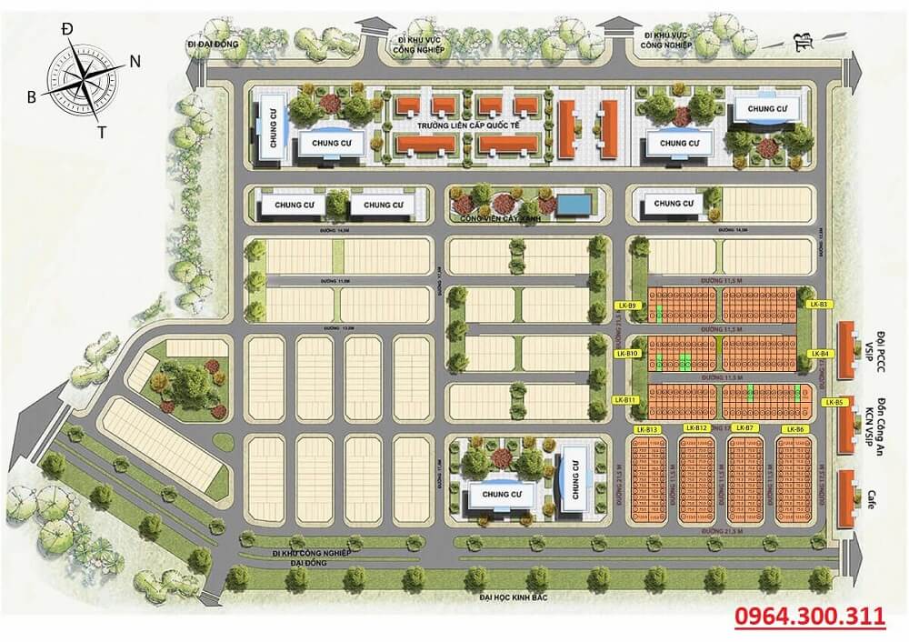 Mặt bằng VietSing Square Vsip Từ Sơn Bắc Ninh
