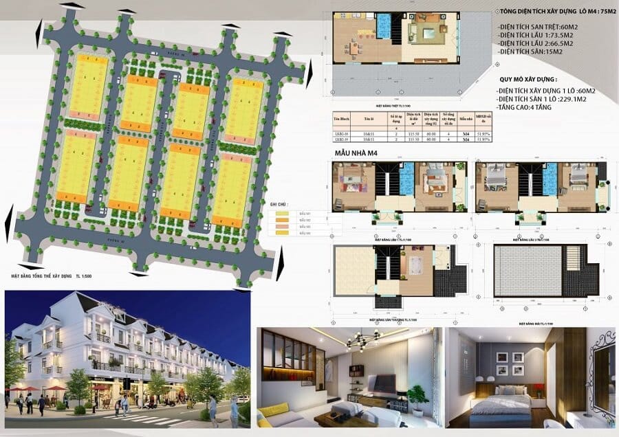Thiết kế Liền kề Garden House VSIP Từ Sơn Bắc Ninh mẫu M4 75m2