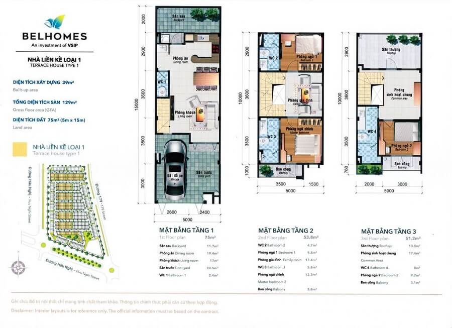 Thiết kế Liền kề T1 Belhomes Vsip Từ Sơn Bắc Ninh