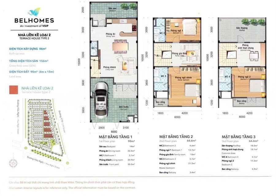 Thiết kế Liền kề T2 Belhomes Vsip Từ Sơn Bắc Ninh