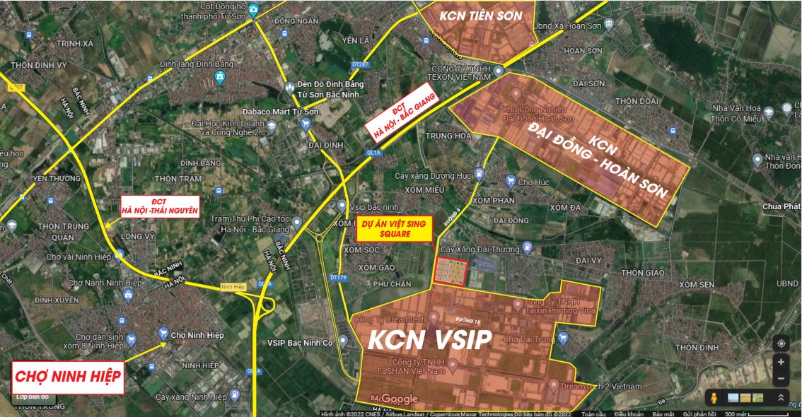 Vị trí Shophouse & Liền Kề VietSing Square Vsip Từ Sơn Bắc Ninh