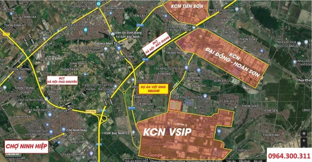 Vị trí VietSing Square Vsip Từ Sơn Bắc Ninh
